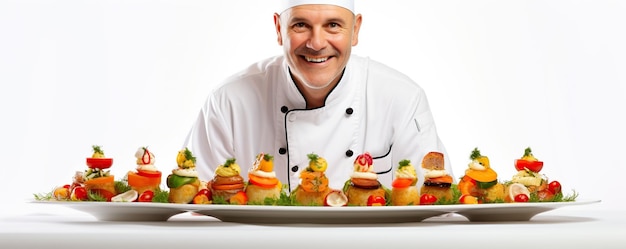 kucharz prezentujący danie